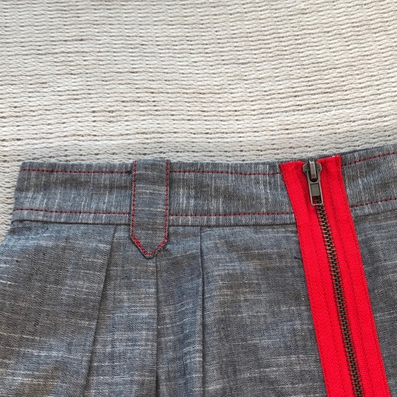 Jack BB Dakota front zip flare chambray skirt NWT size 6 A25 - Picture 8 of 8